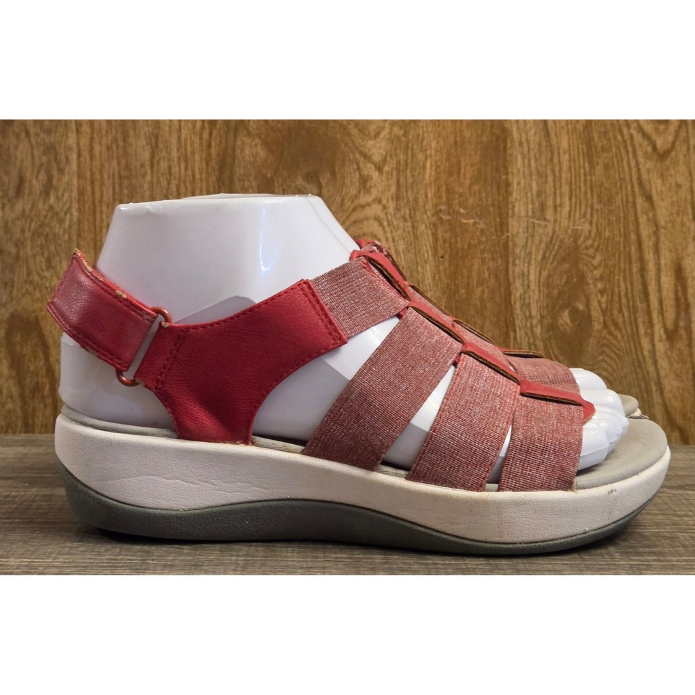 Clarks Cloudsteppers Arla Shaylie Strappy Adjustable Sandals Womens Size 5.5 Red